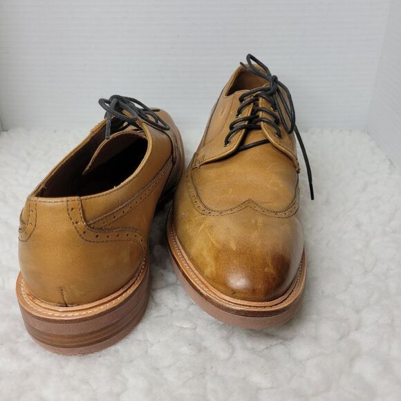 Gordon Rush Cornell Mens Oxford Shoes Size 10.5 Brown Leather Wingtip Shoes - Picture 7 of 10